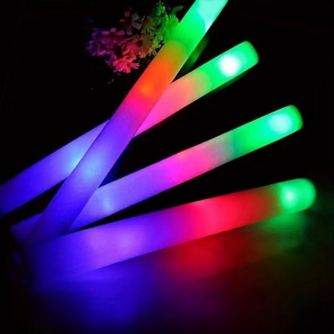 Micrency 52Pcs Foam Light Sticks - Glow-in-The-Dark with 3 Flashing Modes - Party, Wedding, Birthday, Concert, Halloween & Christmas Supplies