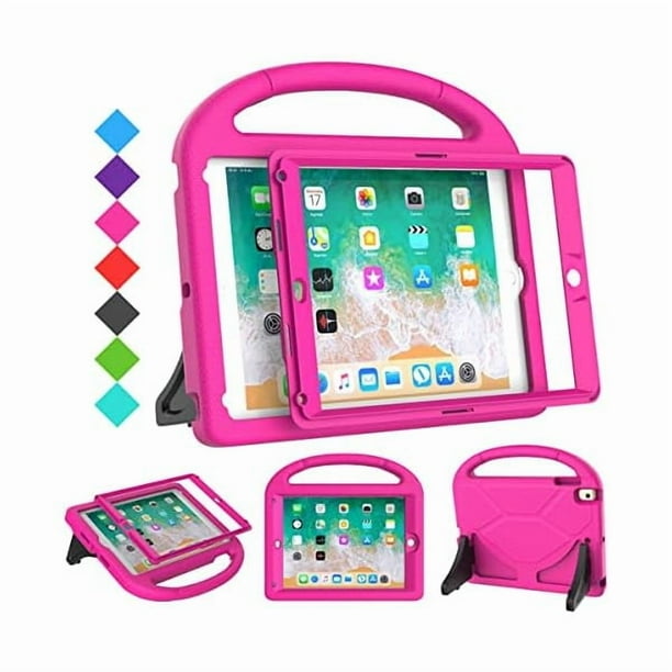 wonim11 SUPLIK Kids Case for iPad 5th/6th Generation(9.7 inch, 2017/2018), iPad Air 2/1 & Pro 9.7 Case with Screen Protector, Durable Protective Cover with Handle Stand for Apple iPad 5/6 Gen, Pink