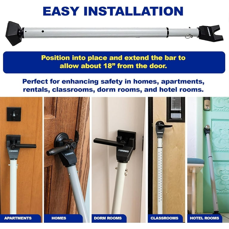 Brink's Commercial Adjustable Heavy-Duty Steel Door Security Bar Brink's Commercial Adjustable Heavy-Duty Steel Door Security Bar