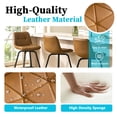 thumbnail image 2 of ClinQ 26 inch Swivel Counter Height Bar Stool Set of 3, Faux Leather Seat with Metal Legs and Back, Brown, 2 of 6