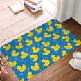 thumbnail image 4 of Rateoe Rubber Duck Pattern Flannel Door Mat Indoor Outdoor Entrance, Waterproof All-Weather Doormat,Fade Resistant, Low Profile Entryway Mat 16x24in, 4 of 7