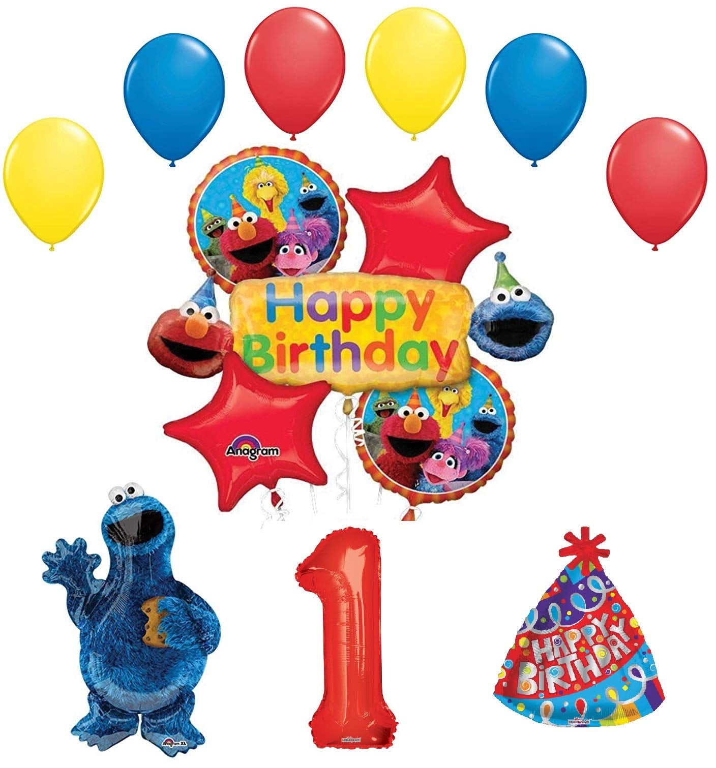 Valueballoon Cookie Monster 38” Balloon Birthday Sesame Street Graduation  Baby Shower Party Decorations