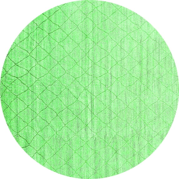 Ahgly Company Indoor Round Solid Green Modern Area Rugs, 4' Round