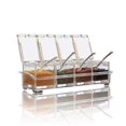 thumbnail image 1 of Caja de condimentos transparente V-Resourcing 4 piezas Contenedor de almacenamiento de condimentos transparente para especias Sal Azúcar Vinagrera Tarros de condimentos con cucharas, 1 of 5