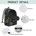 thumbnail image 4 of Mushroom and Rainbow Black Pattern Backpack for School, Cute School Bag with Adjustable Shoulder Straps and Padded Back, 15.7"x11.8"x5.5", 4 of 5