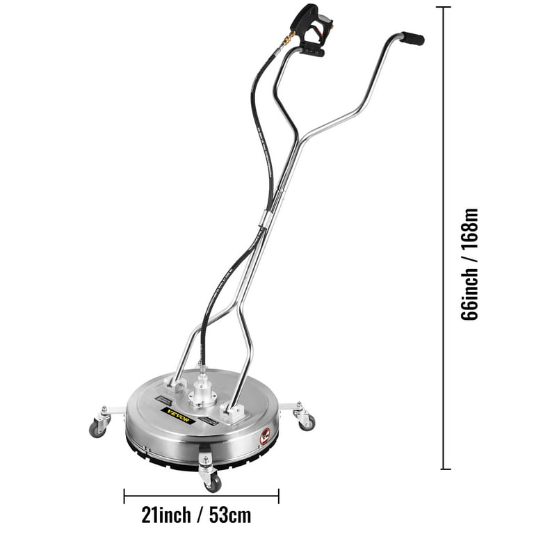 VEVOR 21 inch Surface Cleaner Pressure Flat Surface Cleaning 4000 PSI Max Working Pressure Flat Surface Cleaner Stainless Steel Rotating Surface