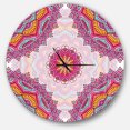 thumbnail image 1 of Designart 'Ethnical Pink Floral Mandala ' Modern wall clock, 1 of 6