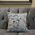 thumbnail image 4 of Wu Zetian Indoor/Outdoor Pillow in Gray Orange Yellow 28x28, 4 of 4