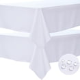 thumbnail image 1 of Mantel BYDOLL de poliéster blanco de 60 x 84 cm para mesa de 6 pies, paquete de 2, 1 of 7