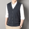 thumbnail image 6 of successthop Wool Sweaters for Men Cardigan Sleeveless V Neck Tops Button Up Knitwear Light Solid Fall Casual Clothes, 6 of 7