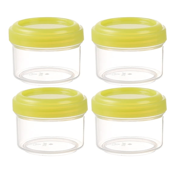4 Pack Leakproof Freezer Containers for Food with Twist Top Lids - 2 Oz BPA Free Reusable Plastic Soup Containers with Screw On Lids - Perfect for Meal Prep, Leftovers