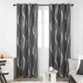 thumbnail image 1 of Thermal Anti Cold Set of 2 Curtains Line Pattern Silver Indoor Office Adult 140x240cm Curtain Home Kitchen Anti Cold Heat Dark Gray Blackout Thermal Anti Cold, 1 of 5