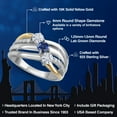 thumbnail image 2 of Gem Stone King 925 Silver and 10K Yellow Gold Moissanite and Blue Created Sapphire and Lab Grown Diamond Engagement Ring for Women | 0.86 Cttw | Round 4MM | Birthstone | Size 5, 2 of 6