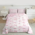 thumbnail image 2 of Castle Fairy Cute Ribbon Bow-Tie 2Pcs Bedding Comforter Set for Teens Girls Kids,Gradient Pink Twin Comforter Sets,Dreamy Princess Breathable Bedding Set,Luxury Bedroom Decor, 2 of 8