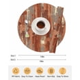 thumbnail image 6 of 13 Inch Round Placemats Set of 6, Orange Abstract Non Slip Heat Insulation PP Table Mats, Vintage Geometric Gradient Oil Painting Modern Washable Place Mats for Kitchen Dining Party Table Decor, 6 of 7