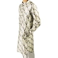 thumbnail image 3 of Hijaz Men's Off White Formal Silky Cotton Floral Print Long Asian Kurta Shirt - XXL, 3 of 3