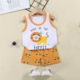 thumbnail image 2 of Yievot 2Pc Summer Toddler Baby Boy Outfits Clothes Cotton Cartoons Printed Sleeveless Tshirt and Shorts Set Baby Boy Gifts 6 Months-6 Years 2025 Baby Girl Boy Clothes, 2 of 3