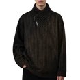 thumbnail image 1 of Chandail en Molleton Décontracté à Fermeture Éclair pour Hommes - Coupe Décontractée, Manches Longues, Col Rond, Couleur Unie, Mode Urbaine avec Confort Doux et Style Athlétique, 1 of 6
