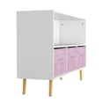 thumbnail image 5 of Swonuk Bookcase with Collapsible Fabric Drawers, Book Display,  Storage Cabinet Organizer, White, 5 of 9