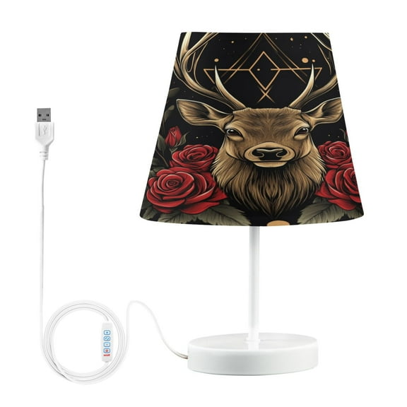 BZSMCE Table Lamp Creative Ffyy3_design_an_emblem_featuring_the_head_of_a_deer_with_antler_0507ebb8-4682-4432-98b7-fd51de51062c Simple Pattern Night Light