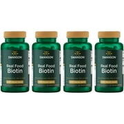 Swanson Real Food Biotin 2,500 mcg 90 Veg Caps 4 Pack