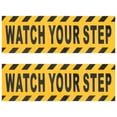 thumbnail image 1 of Watch Your Step Safety Stickers with Anti Slip Tape for Stairs and Walkways PVC Yellow 2pcs, 1 of 9