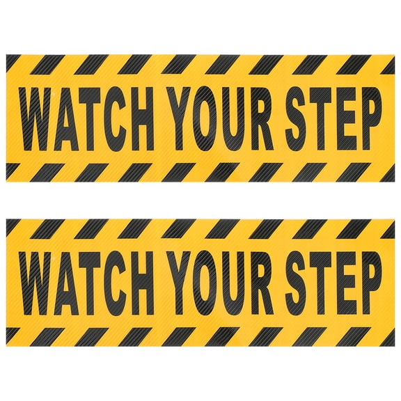 FUEENIRVA Watch Your Tape Floor Stickers Yellow PVC 2Pack for Stairs Walkways
