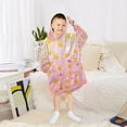 thumbnail image 6 of FORMRS Wearable Blanket Hoodie with Sleeves for Kids Cozy Flannel Sweatshirt, Gradient Pink Stars, 6 of 7