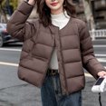 thumbnail image 3 of Lovzfmll Veste de Mode pour Femme, Col Rond Enveloppant Légère Courte Ample Style Café, m, 3 of 5