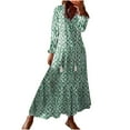 thumbnail image 2 of New Trendy!Homenesgenics Maxi Dresses for Women Plus Size Fashion Women's Casual Spring Summer V-Neck 3/4 Sleeve Printed Dress, 2 of 6