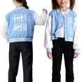 thumbnail image 2 of Curuila Toddler Boys Baseball Jacket Crew Neck Graphic Print Long Sleeve Coat For Kids Spring Autumn Fashion Outerwear Size 9-10 Years, 2 of 3