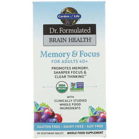 Garden of Life  Dr  Formulated Brain Health  Memory   Focus for Adults 40   60 Vegetarian
