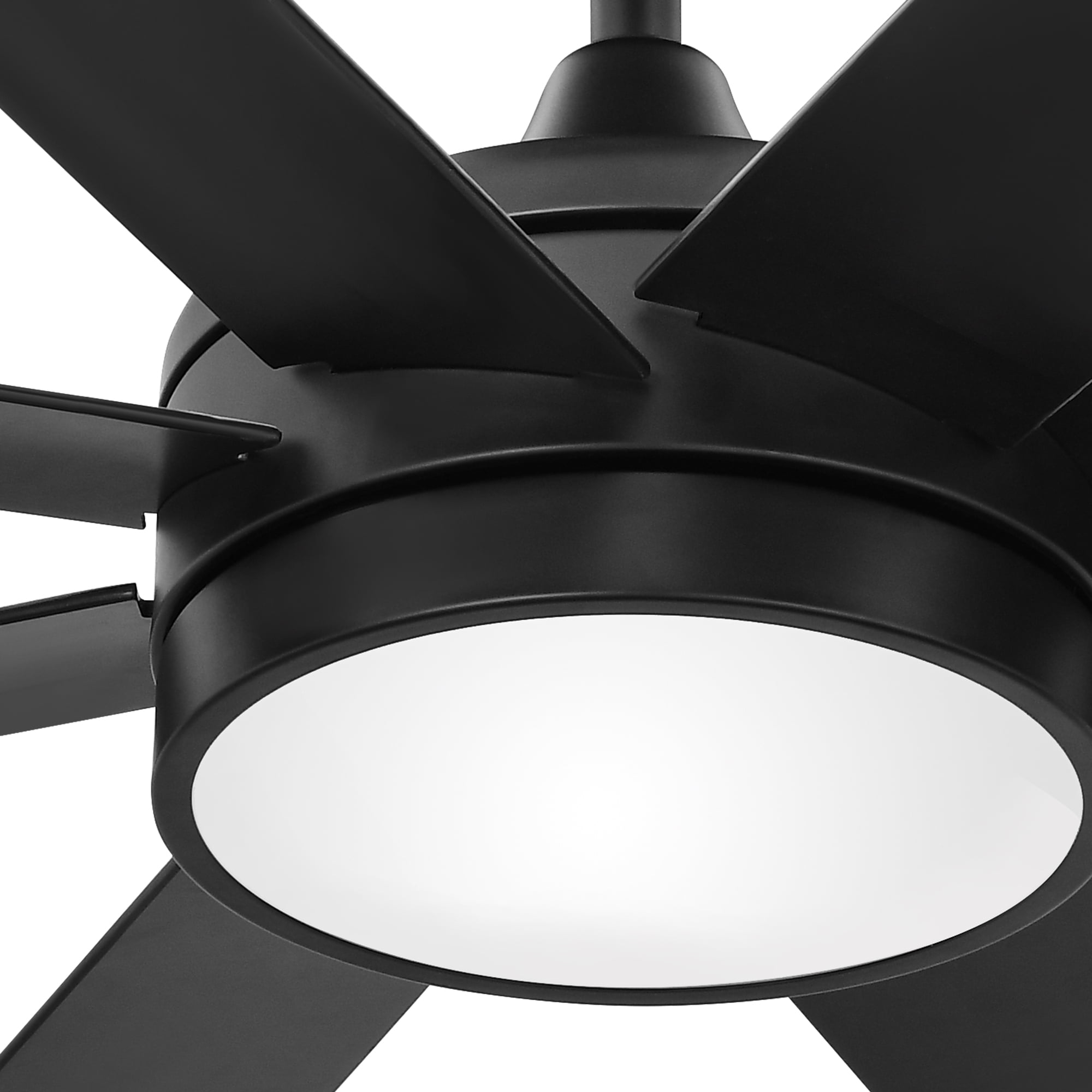 Dextrus 60 inch Modern Ceiling Fan with Light and Remote, DC Fanlight for Livingroom, Bedroom, 8 Blades, Reverse Airflow,6 Speeds, 3 Color Temperatures - Black