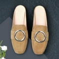 thumbnail image 3 of Oyedens Womens Mules Casual Flats for Women Square Toe Backless Slip on Dress Shoes Walking Loafers, 3 of 5