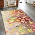 thumbnail image 2 of 2.7'x5' Area Rugs, Orange Spring Floral Indoor Outdoor Area Rug for Living Room Bedroom, Modern Oil Painted Daisy Botanical Washable Bathroom Rugs Kitchen Floor Carpet Mats Home Decor Aesthetic, 2 of 8