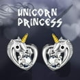 thumbnail image 6 of AOBOCO Christmas Gifts for 925 Sterling Silver Unicorn Earrings with Crystal, Jewelry Presents for Women, 6 of 7
