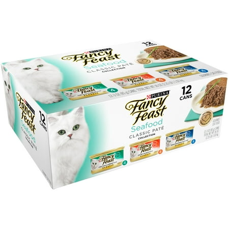 Purina Fancy Feast Classic Seafood Feast Collection Wet Cat Food- (12) 3-oz. Cans
