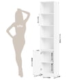 thumbnail image 7 of Hiphuta 73.5" Tall Bathroom Storage Cabinets with Adjustable Shelves, 6-Tier Narrow Cabinet, Bathroom Storage Tower for Small Spaces, White, 7 of 7