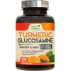 Health Nutrition Turmeric Curcumin with Ginger Glucosamine & MSM, 2000mg, 180 Ct