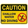 thumbnail image 1 of Swimming Pool Sign, Shallow Water No Diving, 1 of 1