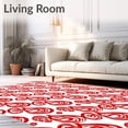 thumbnail image 2 of ODIKA 3'x5' Machine Washable Non-Slip Area Rug, Cane Stripe Throw with Peppermint Swirl Design High Traffic Rug, Red, 507642, 2 of 7