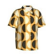 thumbnail image 2 of Mens Casual Short Sleeve Button-Down Hawaiian Shirts,70s Retro Geometric Shirts Classic Fit Beach Dress Shirts with Front Pocket,L, 2 of 7