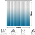 thumbnail image 6 of Ombre Blue Shower Curtain Set with Hooks Modern Gradient White Blue Shower Curtains for Bathroom Hotel Dorm Solid Boho Waterproof Fabric Shower Curtain 84x72inches, 6 of 6