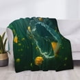 thumbnail image 3 of Naloa Jelly Fish Flannel Blankets - Thick and Warm Blanket for Winter, Soft Fuzzy Plush King Blanket for All Seasons80"x60", 3 of 6
