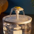 thumbnail image 5 of Fuente de agua para mascotas con circulación automática, dispensador de agua silencioso para gatos y perros, filtro de agua transparente con pétalos, apagado automático por corte de energía, 5 of 5