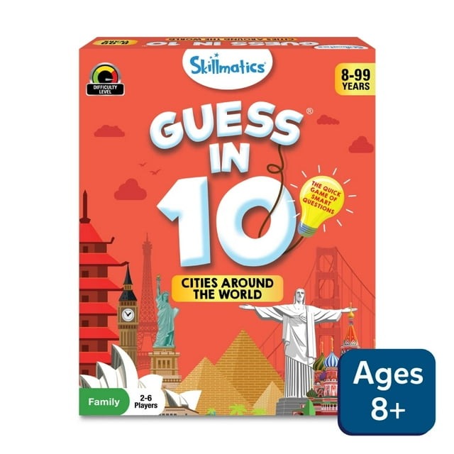 Skillmatics Devine en 10: Villes du Monde / Jeu de Cartes de Trivia (8 Ans et +)