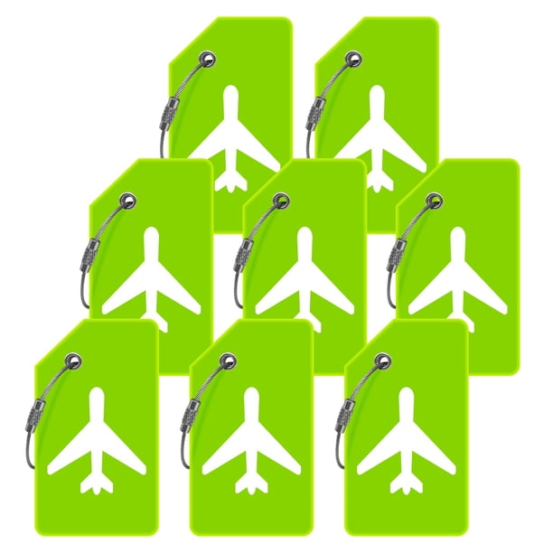 Etiquetas de equipaje M-Sorflly Quick-Spot, 8 unidades, silicona, color verde