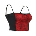 thumbnail image 4 of PENGXIANG Women Y2K Summer Spider Web Printed Lace Edge Back Zipper Sleeveless Camisole Tops, 4 of 6