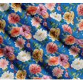 thumbnail image 3 of Soimoi Blue Cotton Poplin Fabric Leaves & Floral Watercolor Print Fabric by Yard 42 Inch Wide, 3 of 7