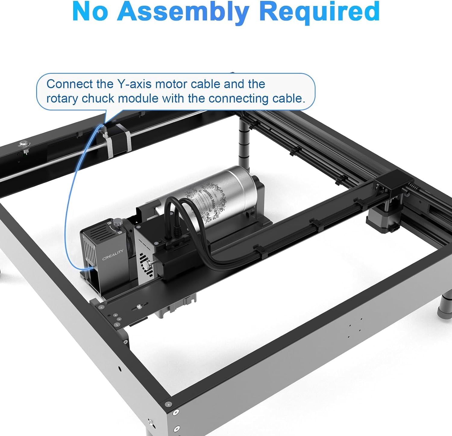 Creality Laser Rotary Roller, Y-Axis Rotary Chuck for Most Laser Engravers, Rotary Kit Pro with 3 in 1 Jaw and Module Suitable for Engraving Cylindrical Objects,Wine Glass, Tumbler, Ring,Ball